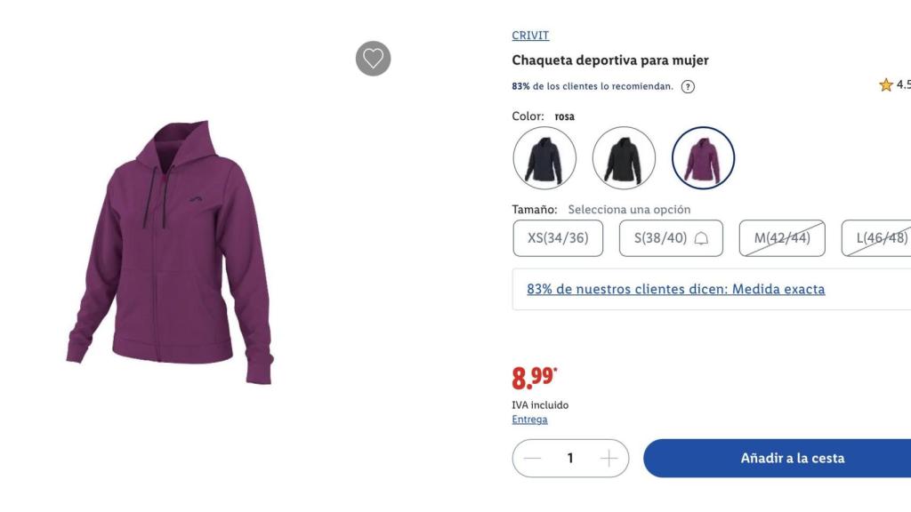 Chaqueta deportiva para mujer.