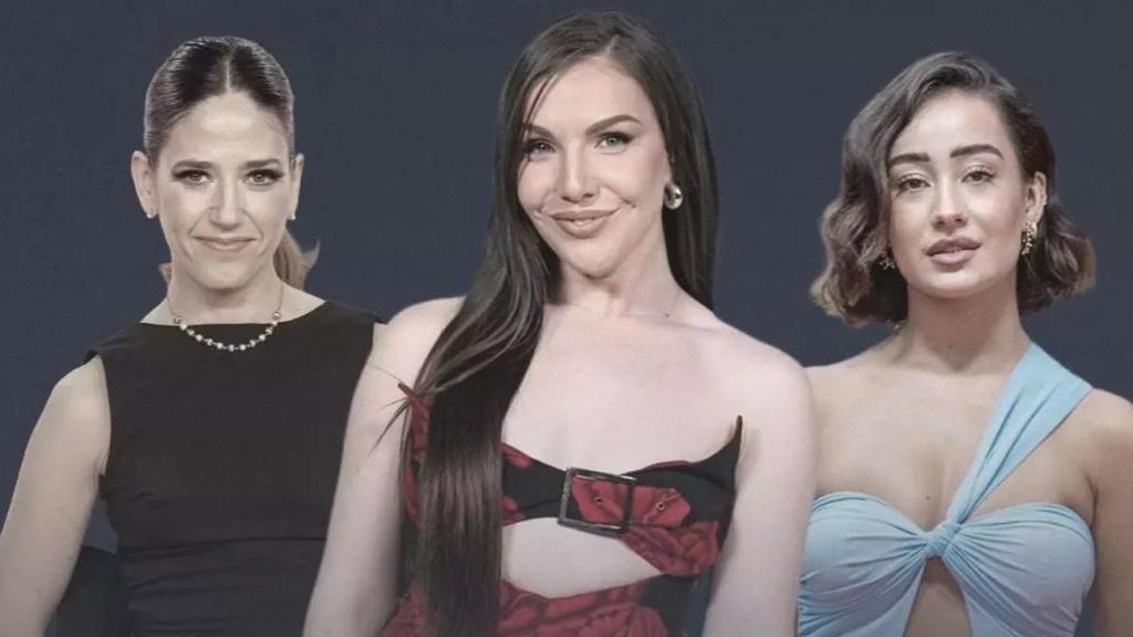 Nuria Marín, Inés Hernand y Marina Ríos en la promoción de los Goya.