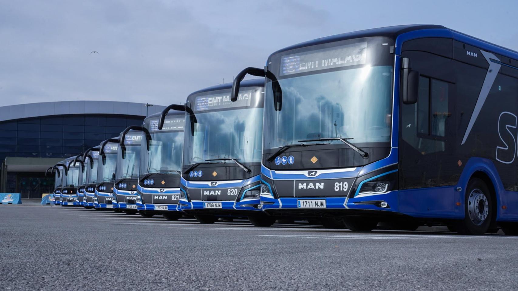 Imagen de los nuevos autobuses eléctricos de Málaga.