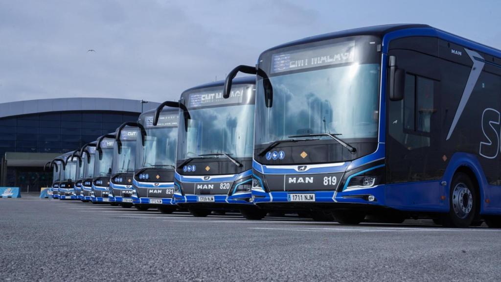 Imagen de los nuevos autobuses eléctricos de Málaga.