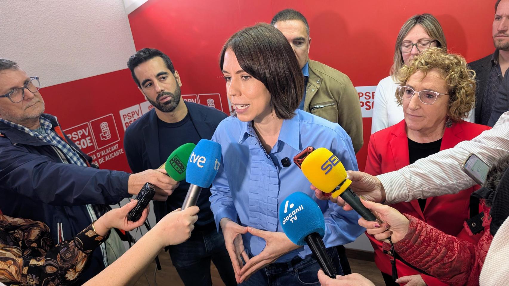 Diana Morant en la sede provincial del Partido Socialista este viernes.