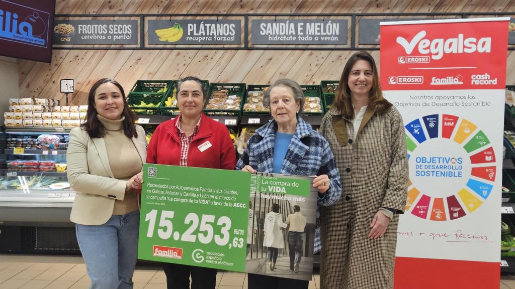 Vegalsa-Eroski y sus clientes recaudan más de 15.000 euros para la lucha contra el cáncer