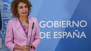 La vicepresidenta del Gobierno, María Jesús Montero, en un acto en la Delegación del Gobierno.