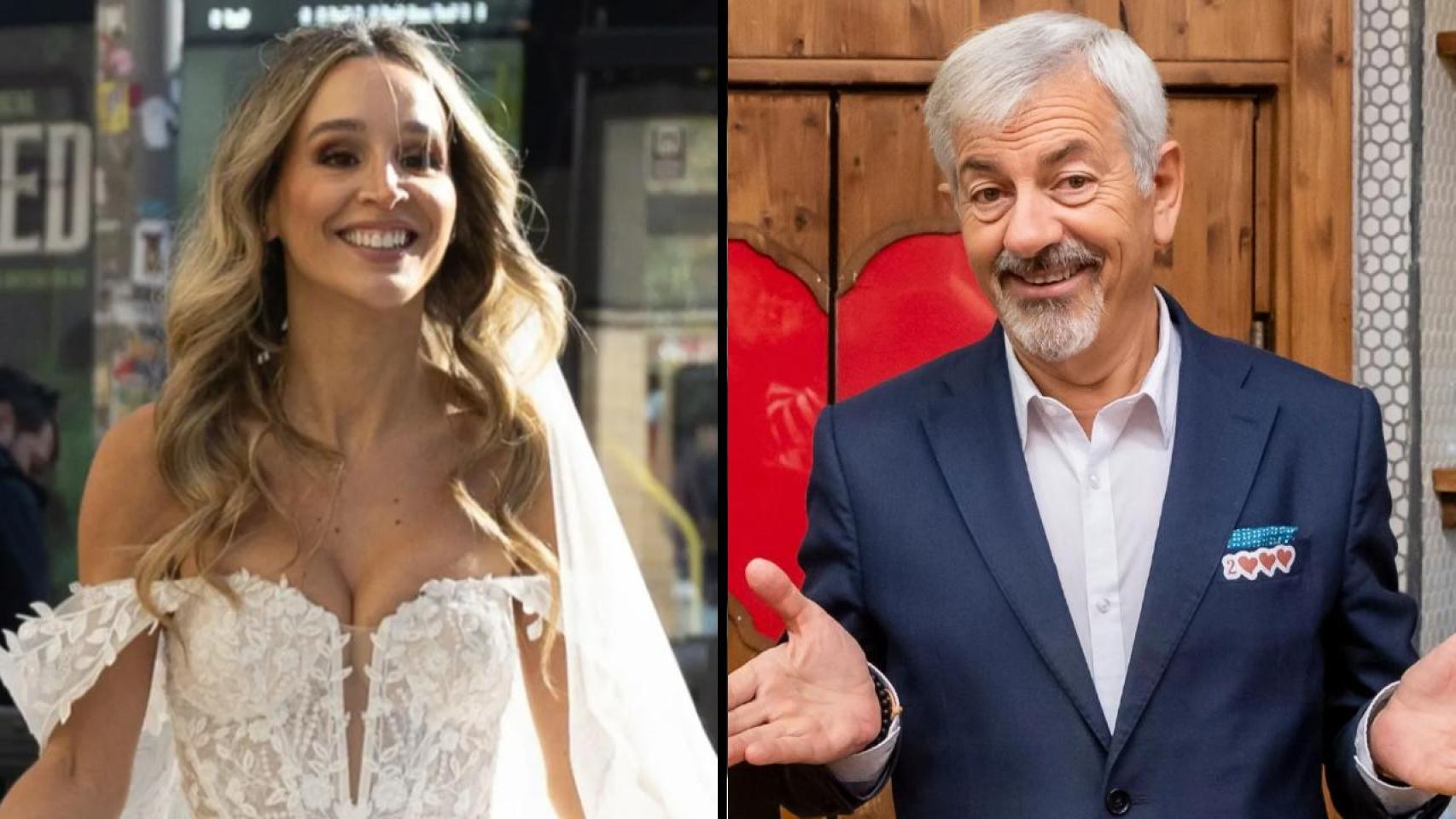 Ainhoa, de 'Casados a primera vista', y Carlos Sobera, presentador de 'First Dates'.