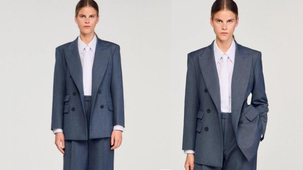 Chaqueta sastre de rayas, de Sandro.