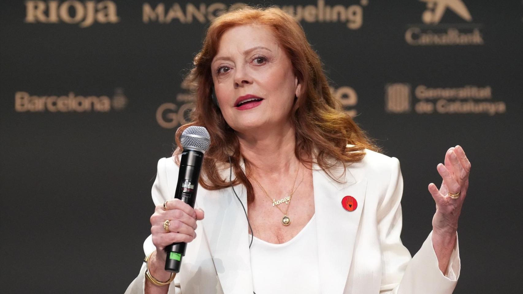 Susan Sarandon en la rueda de prensa en Barcelona previa a recibir el Goya internacional. Foto: David Zorrakino / Europa Press