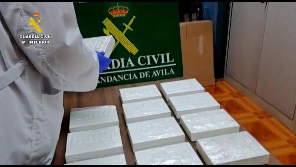 Paquetes de cocaína intervenidos por la Guardia Civil en 2023 con el sello del Cartel Jalisco Nueva Generación
