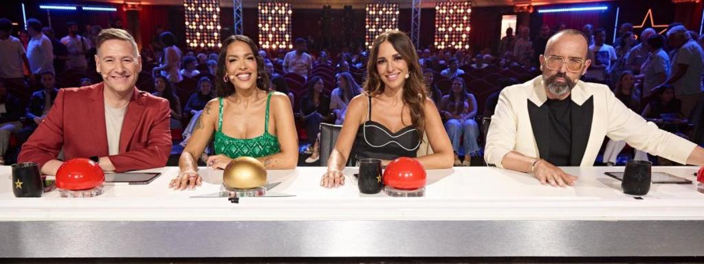 Carlos Latre, Lorena Castell, Paula Echevarría y Risto Mejide en 'Got Talent'.