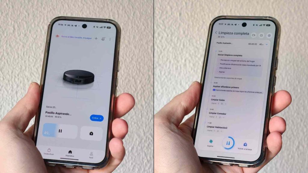 La aplicación Roborock App.