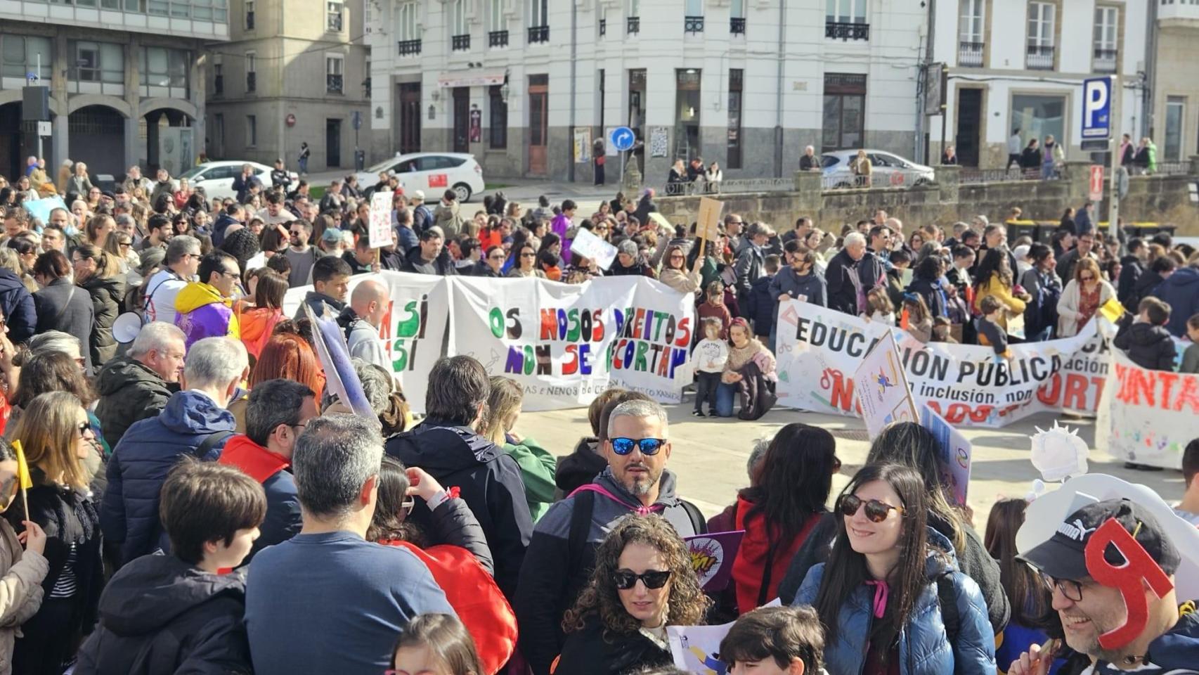 Manifestación de las familias de la provincia coruñesa en A Coruña.