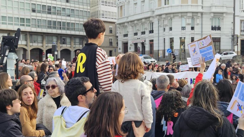 Manifestación de las familias de los colegios de la provincia de A Coruña.