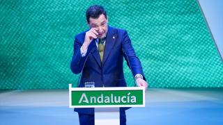 El presidente de la Junta de Andalucía, Juanma Moreno, durante el discurso en la entrega de las Medallas.ere que lo vayamos a utilizar para dividir