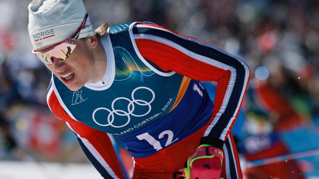 Klaebo, durante la competición en los JJOO de Invierno de Milán-Cortina
