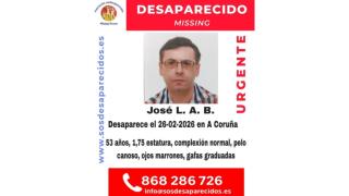Buscan en A Coruña  a un hombre de 53 años desaparecido en A Coruña