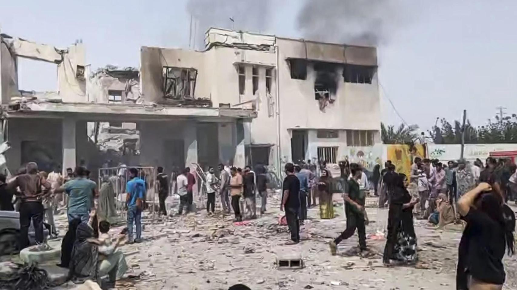 Captura del video de los momentos posteriores al bombardeo en la ciudad de Minab (Irán).