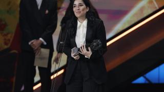 Alauda Ruiz de Azúa, con el Goya al mejor guion por 'Los domingos'. Foto: EFE/Alberto Estévez