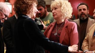 La vicepresidenta del Gobierno y candidata del PSOE andaluz, María Jesús Montero, y la presidenta de Amama, Ángela Claverol.