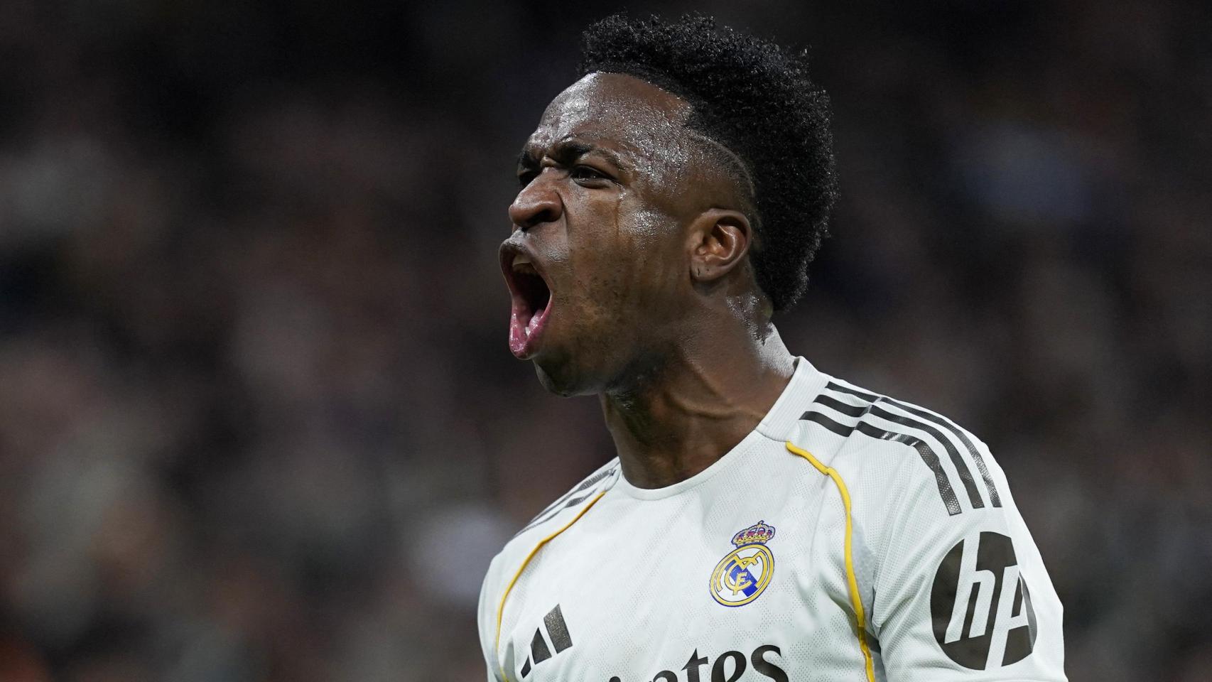 Vinicius celebra un gol contra la Real Sociedad.