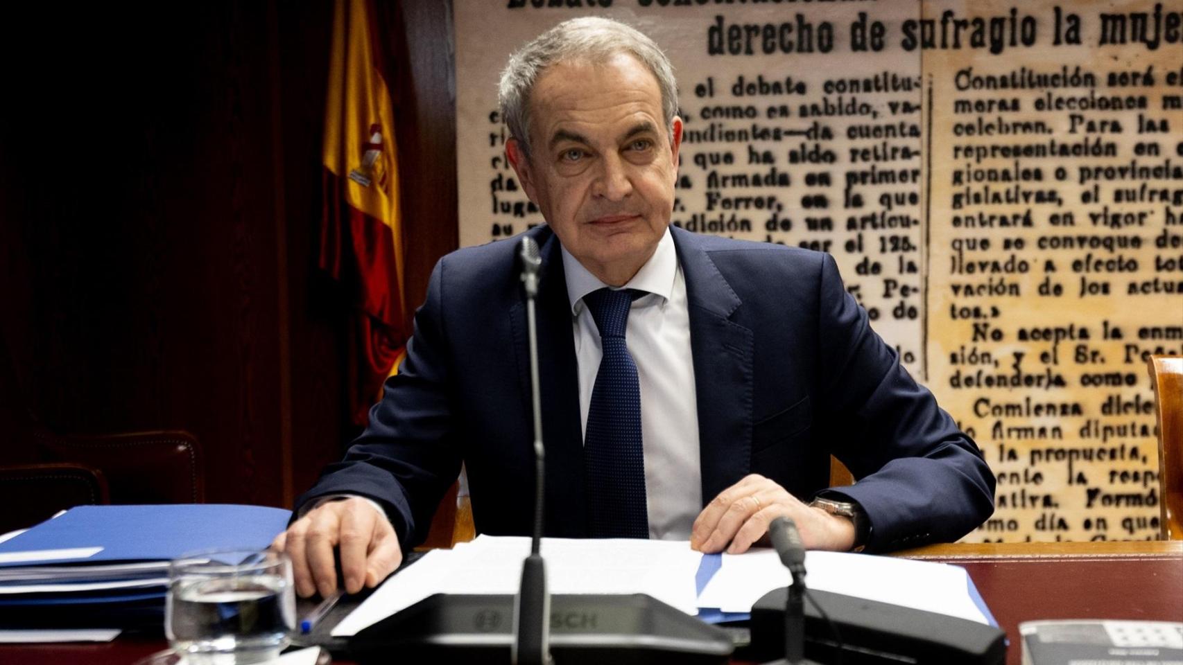 El expresidente del Gobierno José Luis Rodríguez Zapatero en la Comisión de Investigación sobre el ‘caso Koldo’.