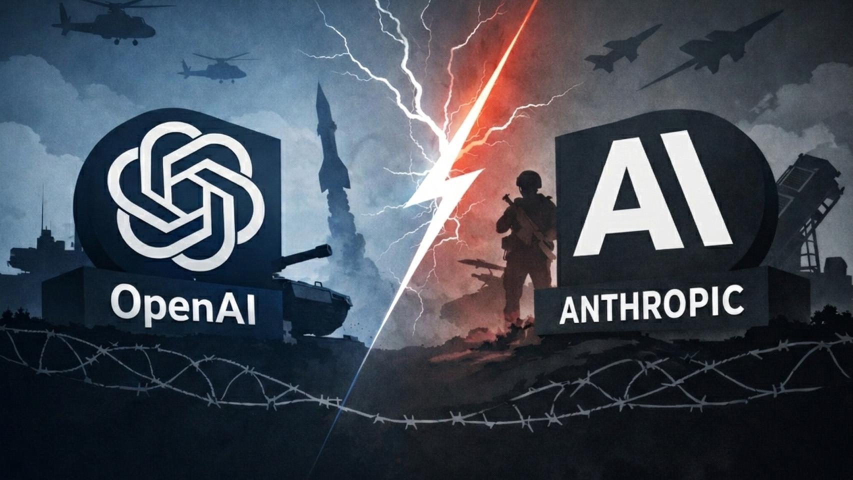 Fotomontaje con los logos de OpenAI y Anthropic.