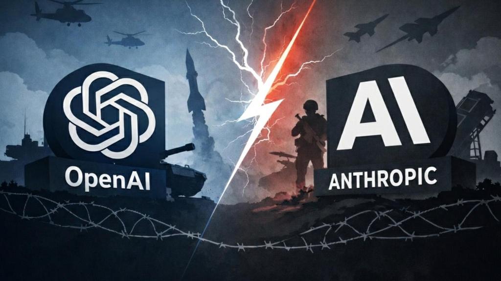 Fotomontaje con los logos de OpenAI y Anthropic.