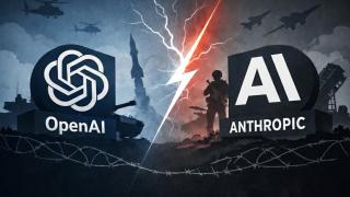 Fotomontaje con los logos de OpenAI y Anthropic.