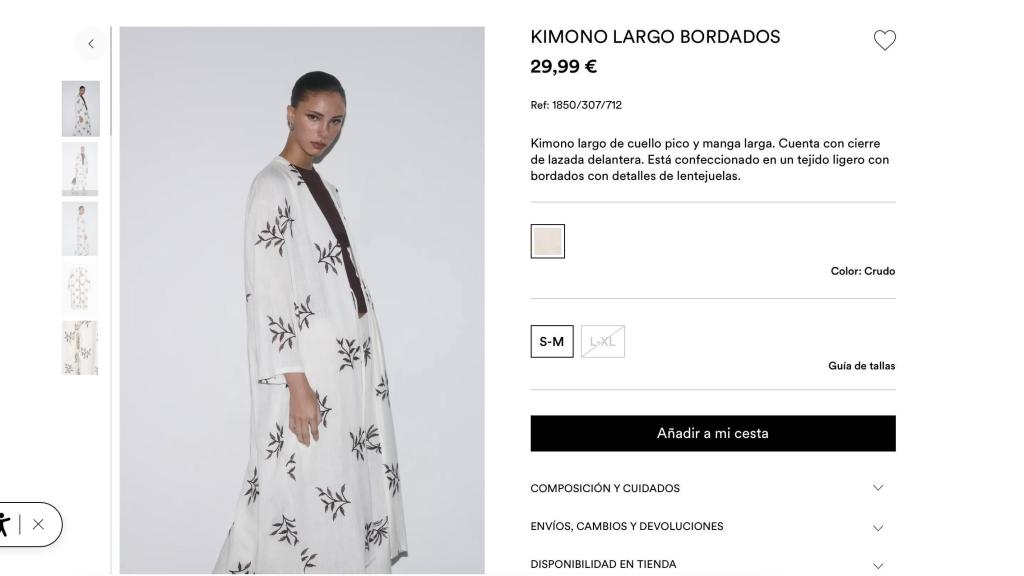 Kimono largo. Ref: 1850/307/712
