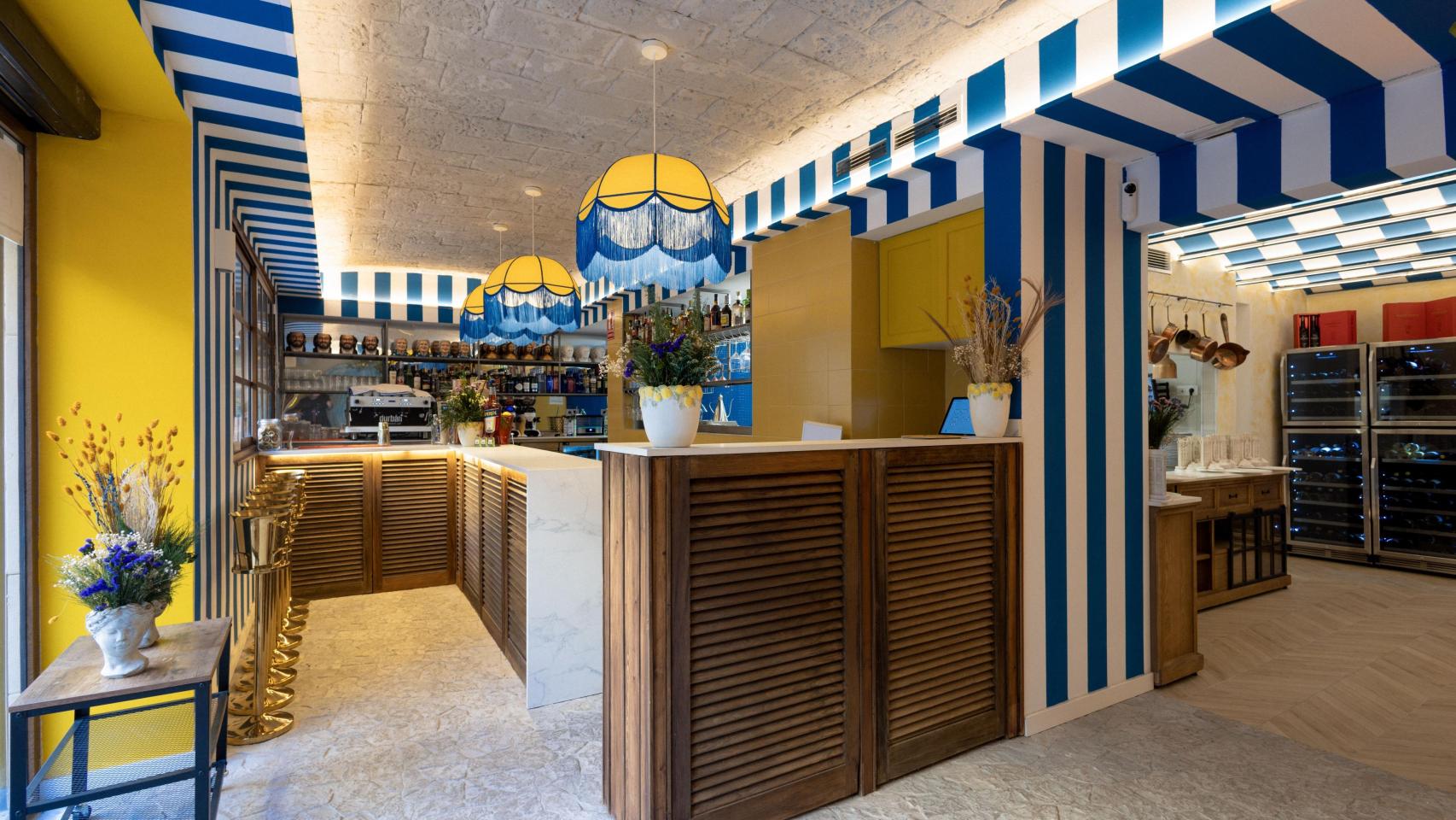 La entrada del restaurante.