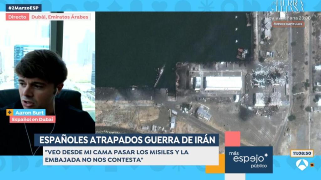 Aaron Burt, español en Dubai, entrevistado en 'Espejo Público'.