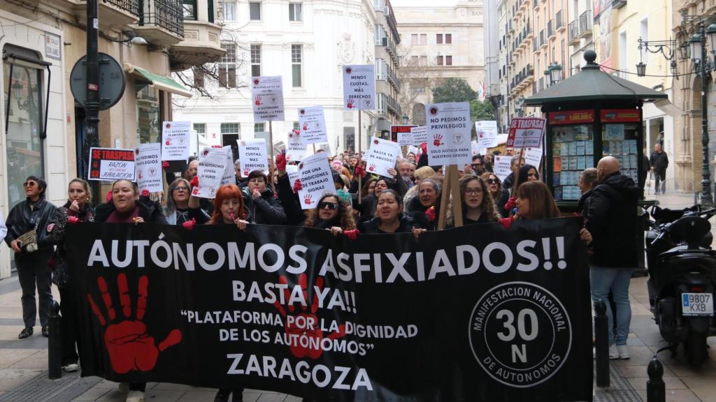 Manifestación de autónomos en Zaragoza
