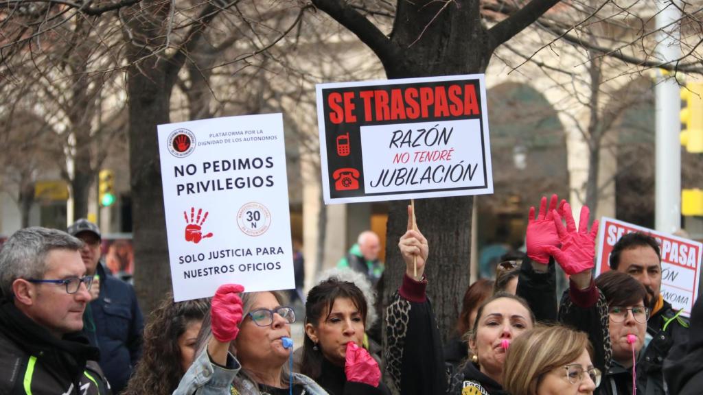 Manifestación de autónomos en Zaragoza