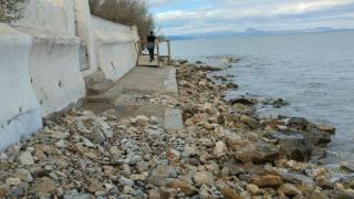 Daños en el litoral de Dénia por un temporal en 2024.