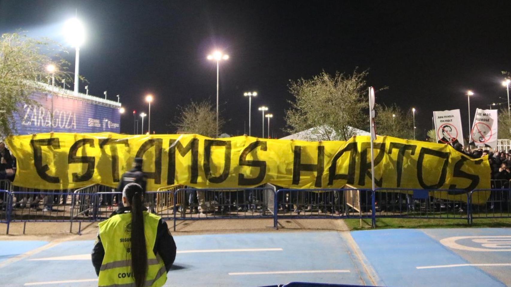 Protesta de la afición del Real Zaragoza el pasado noviembre.