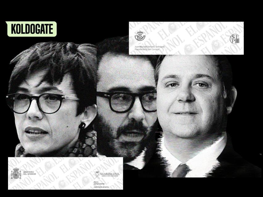 María Gámez, Víctor de Aldama y Juan Manuel Serrano