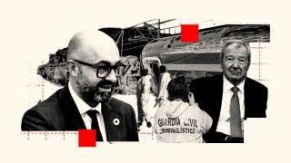 El presidente de Adif, Luis Pedro Marco de la Peña, y el presidente de la CIAF, Iñaki Barrón.