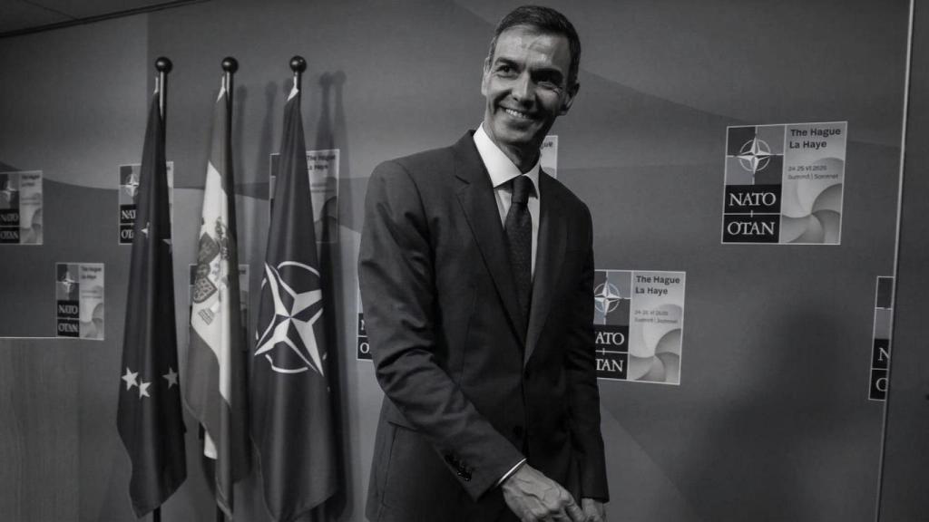 Pedro Sánchez durante una cumbre de la OTAN.