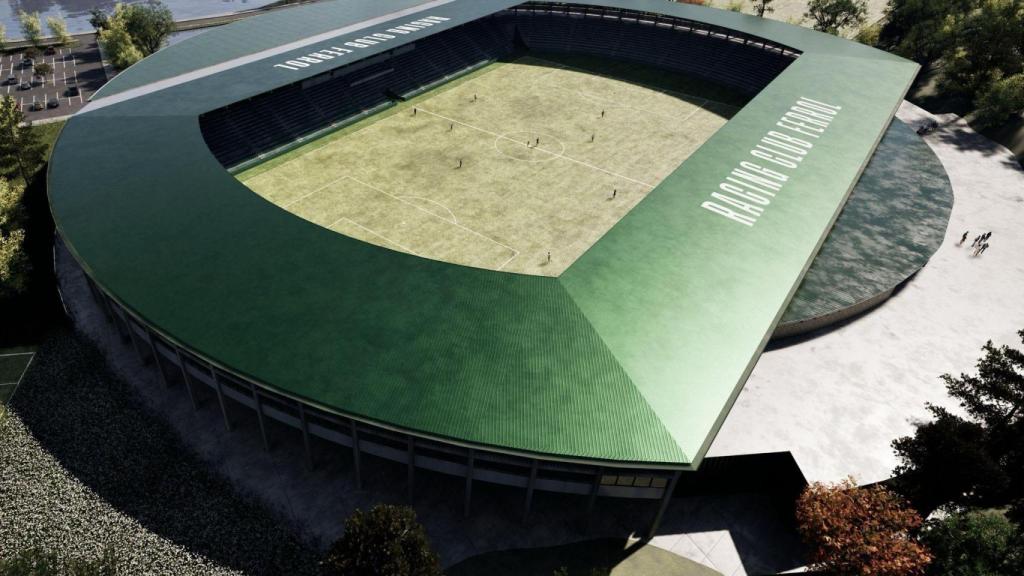 Recreación de la cubierta del estadio A Malata tras la obra.