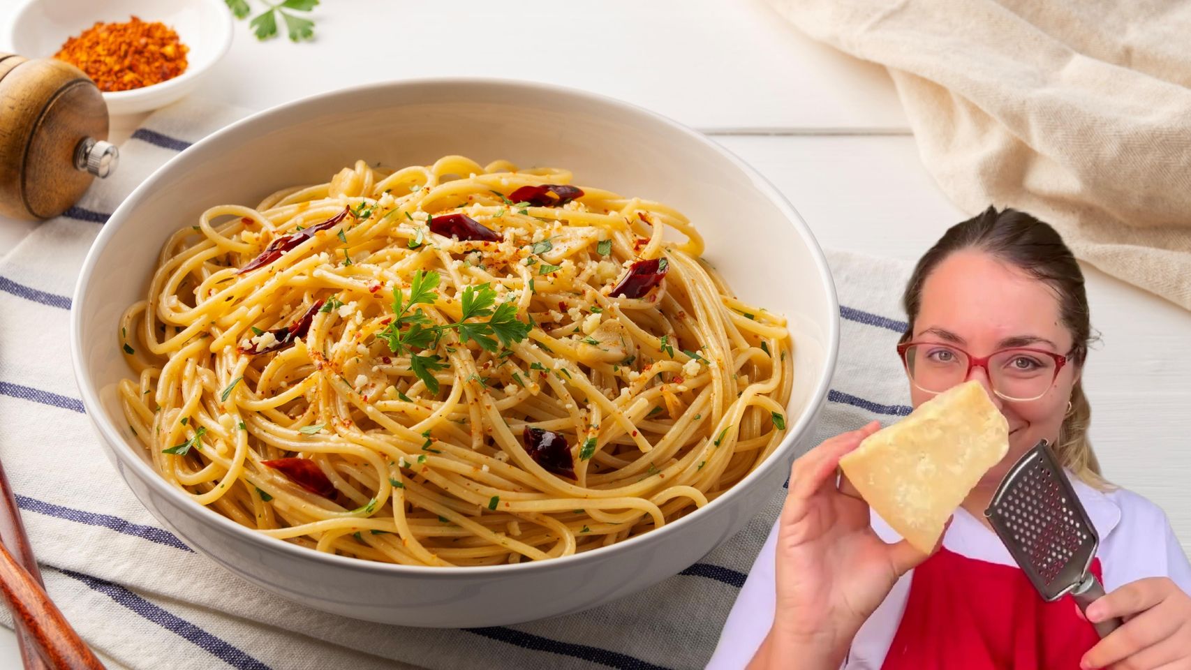 Giulia, cocinera italiana, en un montaje de El Español