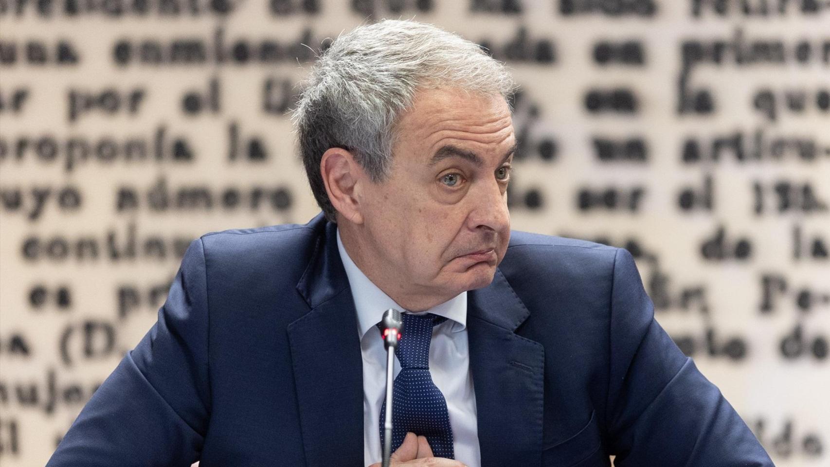 El expresidente José Luis Rodríguez Zapatero comparece ante la comisión de investigación sobre el 'caso Koldo', este lunes en el Senado.