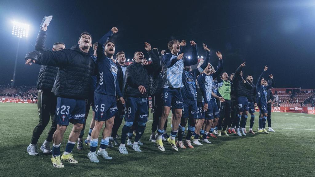 El Celta de Vigo celebra su victoria ante el Girona.