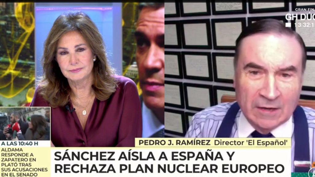 Pedro J. Ramírez durante su intervención en 'El programa de Ana Rosa', de Telecinco, este martes.