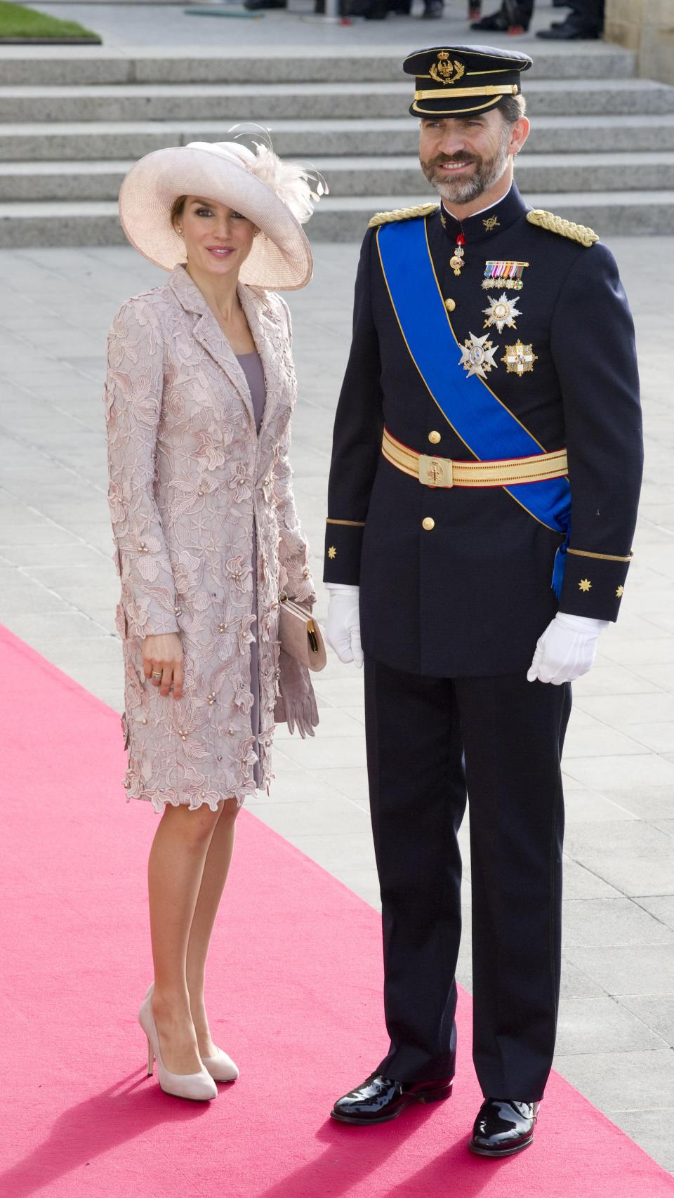 Felipe y Letizia en la boda religiosa de Guillermo y Stéphanie de Luxemburgo en 2012.