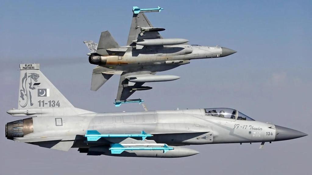Chinese JF-17 Thunder fighter-bomber of the Pakistani Air Force.