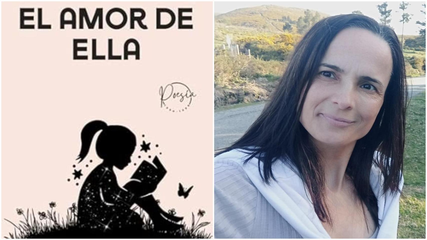 Portada del libro 'El amor de ella', de Montserrat Pérez García, a la derecha.