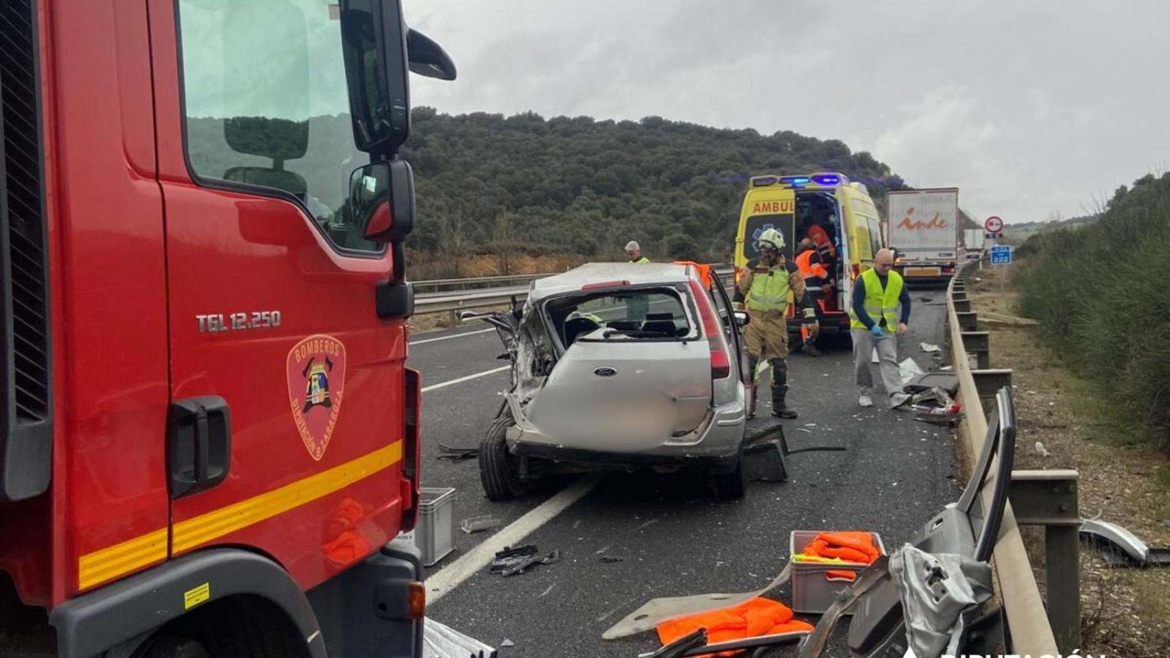 Accidente de tráfico en Mainar (Zaragoza).