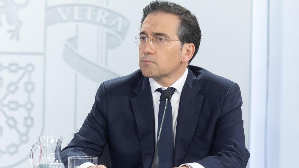 El ministro de Asuntos Exteriores, José Manuel Albares, durante una rueda de prensa tras el Consejo de Ministros, a 3 de marzo de 2026, en Madrid (España).
