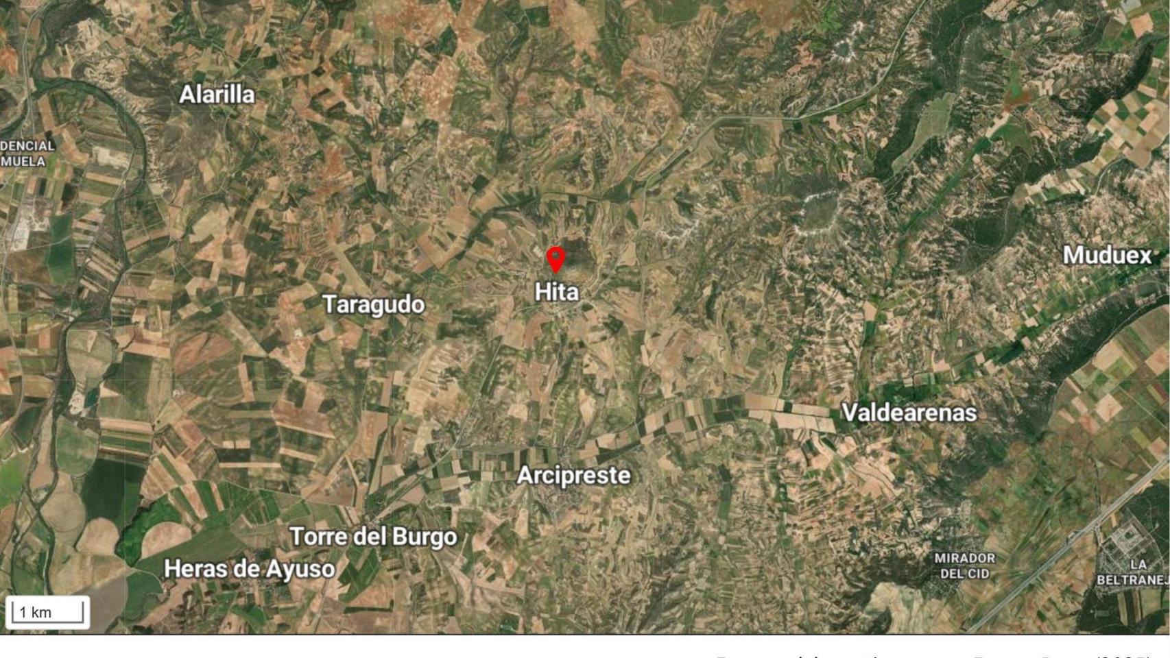 Ubicación de Hita (Guadalajara).