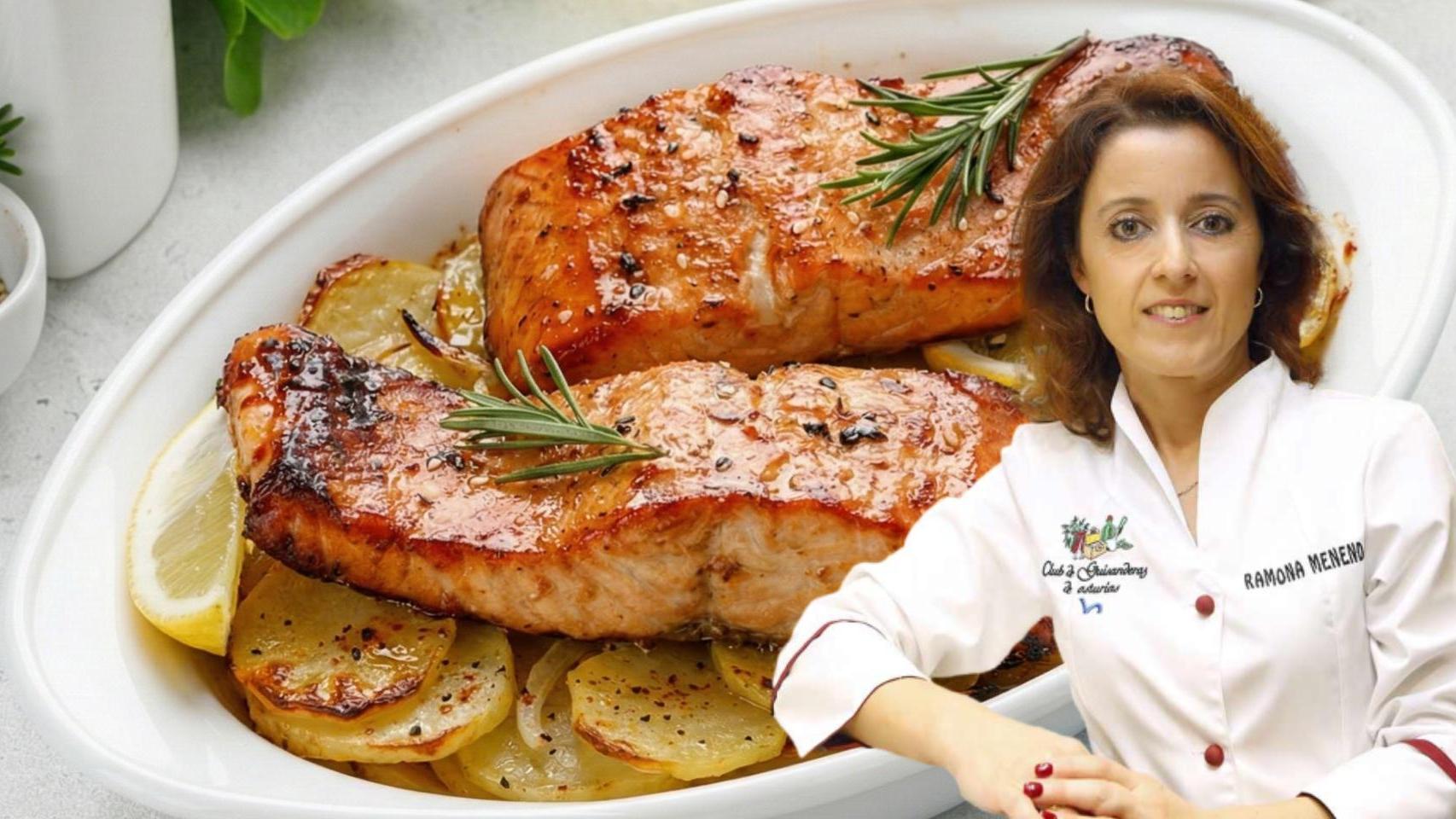 Ramona Menéndez y su receta de salmón a la ribereña.