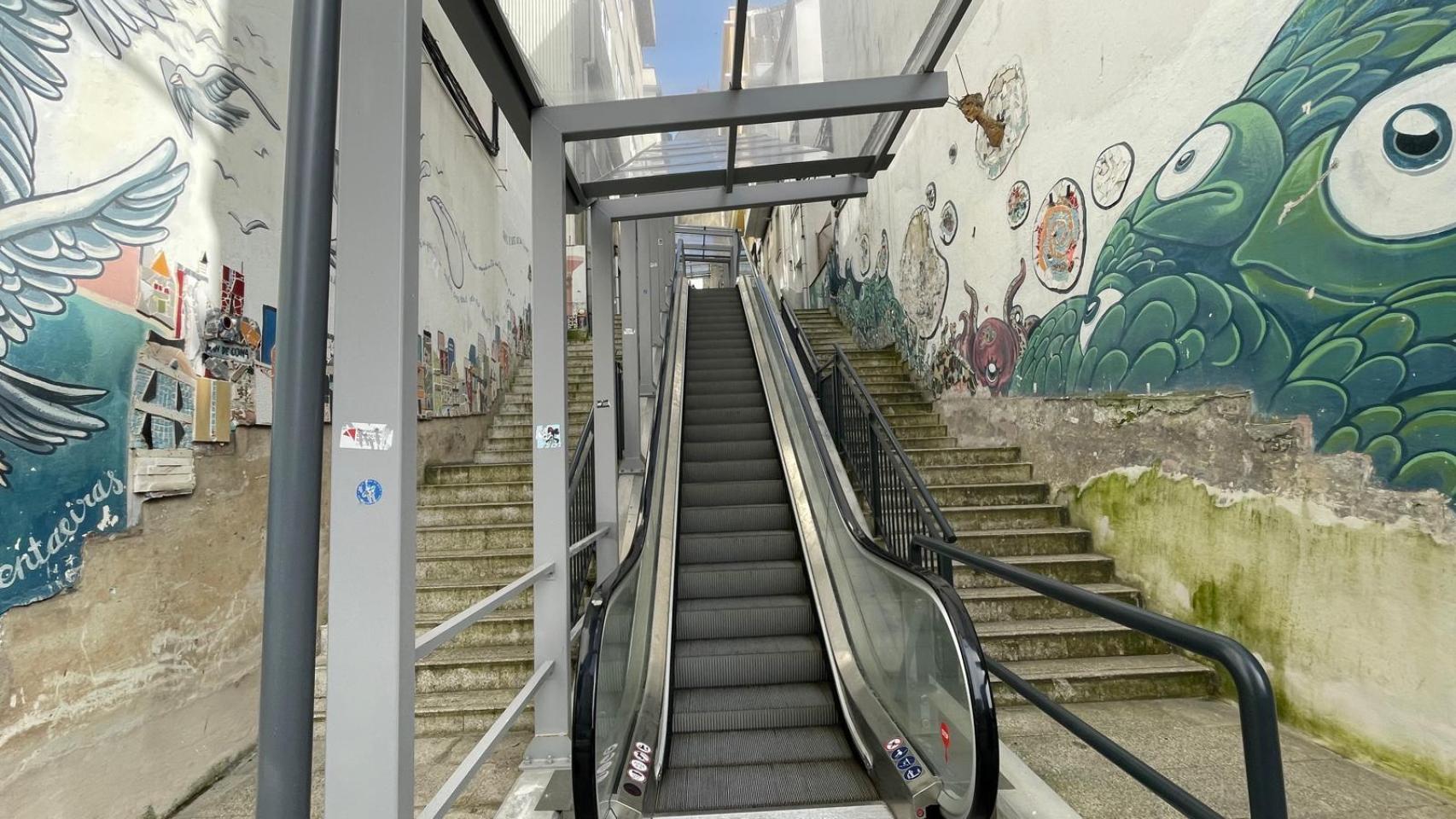 Imagen de las escaleras esta mañana.