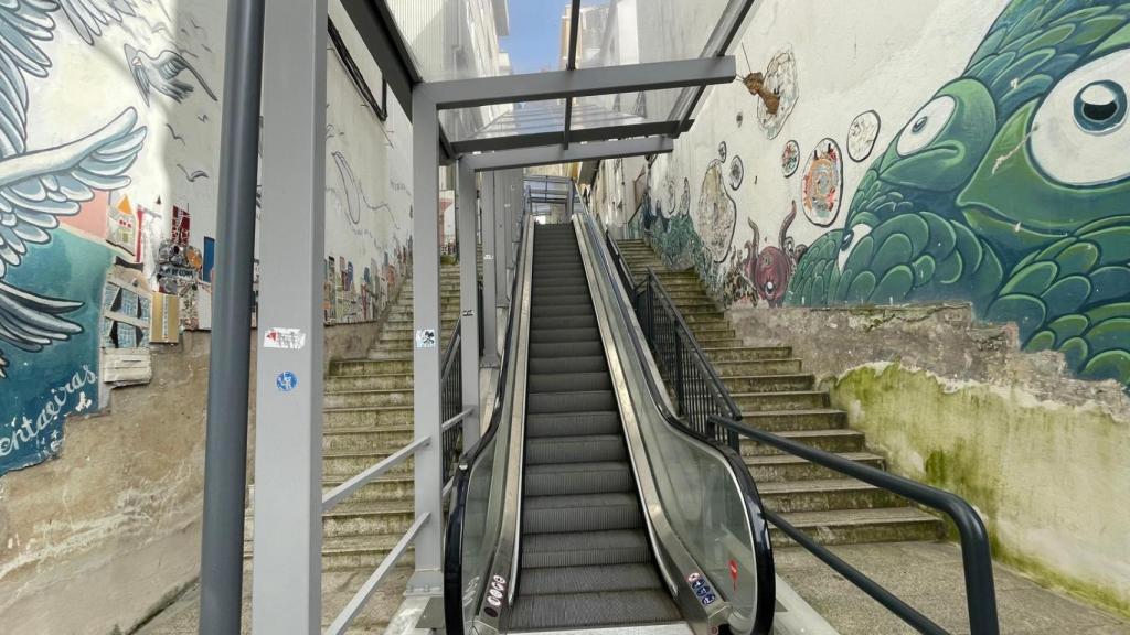 Imagen de las escaleras esta mañana.
